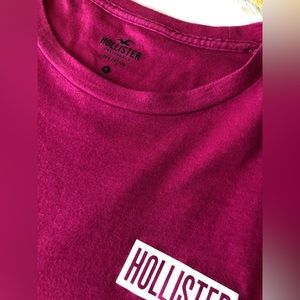 Hollister pink/white shirt medium size